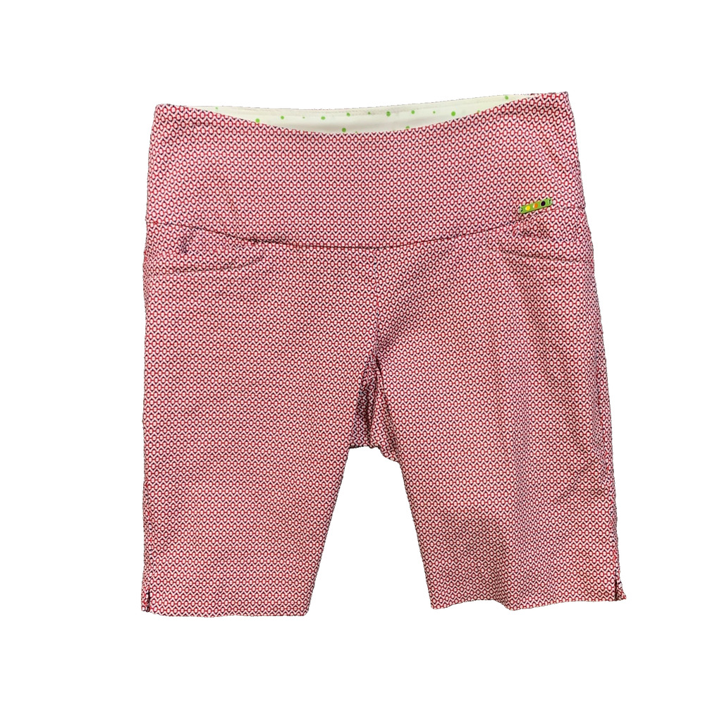 Swing Control Shorts Womens 6 Geo Chain Link Bermuda Stretch Golf Slit Pockets